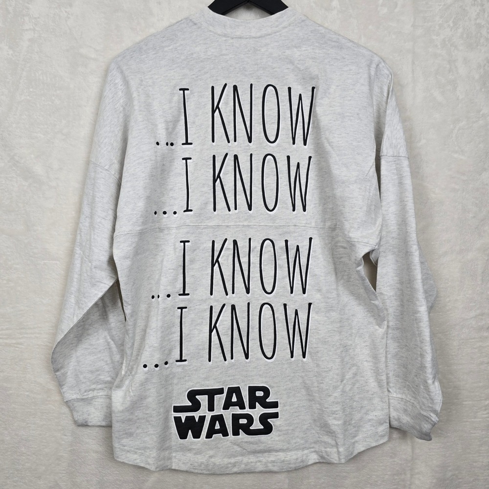 Disney Parks Star Wars Spirit Jersey I Know‎ Millennium Falcon Gray Unisex XS